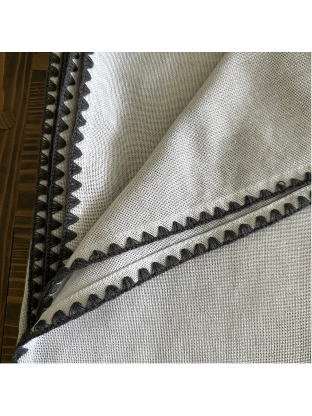 Threshold Light Filtering Curtain Panels 54x84 Cream Embroidered Edge Set of 2